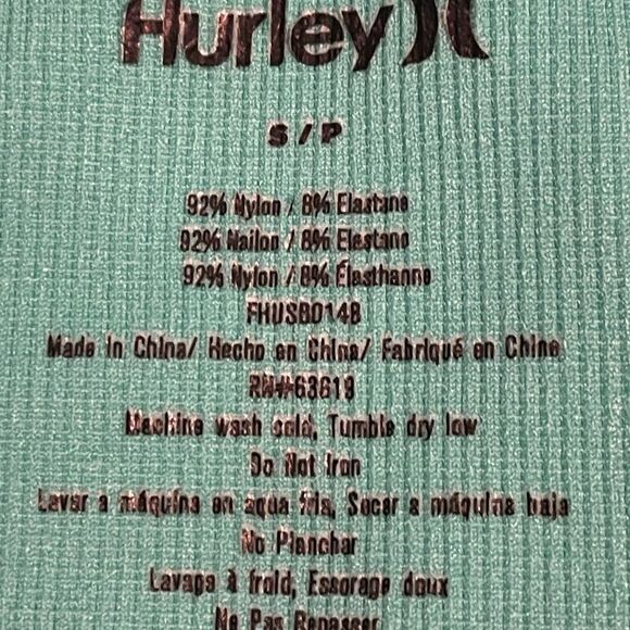 WOMENS HURLEY SEAMLESS RACERBACK SPORTS BRA TEAL GREEN AND PINK SIZE SMALL - Picture 5 of 6